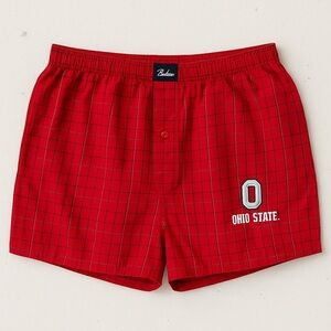 Ohio State Buckeyes Red Check Boxer Shorts